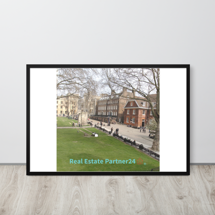Beautiful Park Framed photo paper poster with realestatepartner24 with house Logo