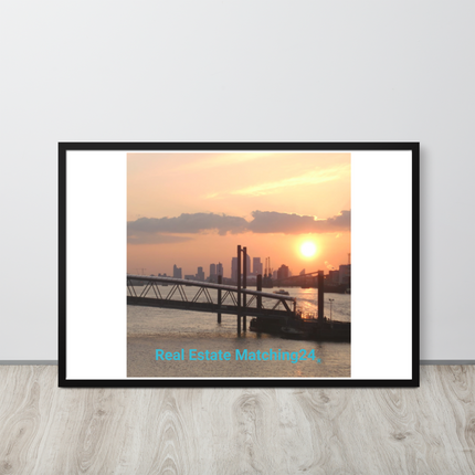 Evening Glow Framed photo paper poster with realestatematching24 without key Logo