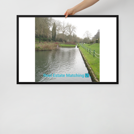 Lakeside Beauty Framed photo paper poster with realestatematching with key Logo