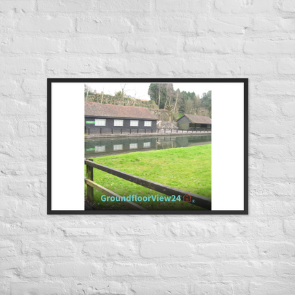 Lakeside Serenity Framed photo paper poster with groundfloorview24 with House Logo