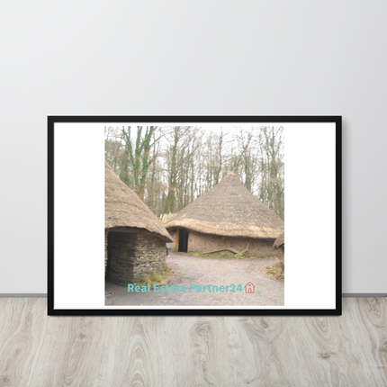 Village Charm Framed photo paper poster with realestatepartner24 with house Logo