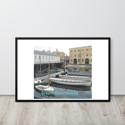 Boat on Water Framed photo paper poster with groundfloorview24 with House Logo