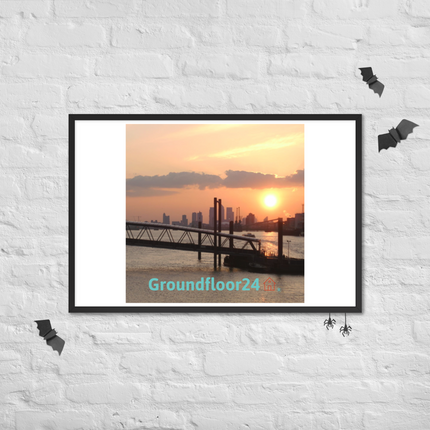 Evening Glow Framed photo paper poster with Groundfloor24 with House Logo