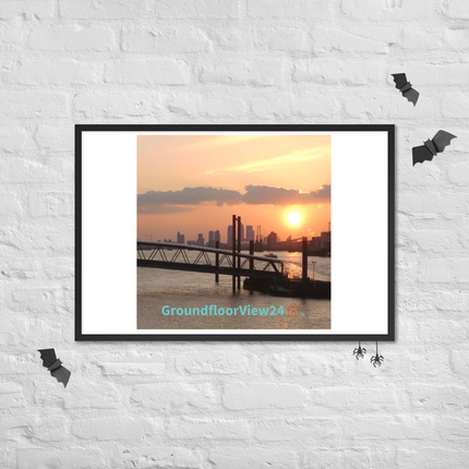 Evening Glow Framed photo paper poster with GroundfloorView24 with House Logo