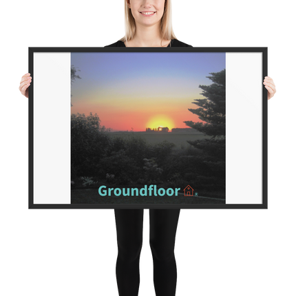 Beautiful Sunset Sinari Framed photo paper poster with Groundfloor with House Logo