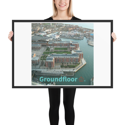 Nice City Framed photo paper poster with Groundfloor with House Logo