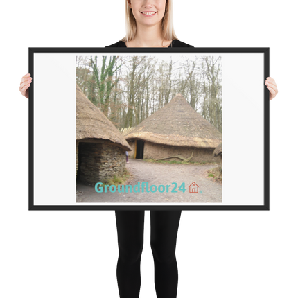 Village Charm Framed photo paper poster with Groundfloor24 with House Logo