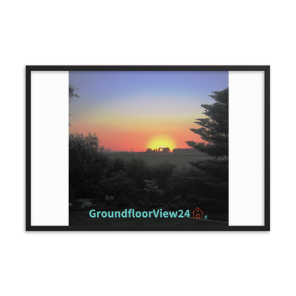 Beautiful Sunset Sinari Framed photo paper poster with groundfloorview24 with House Logo