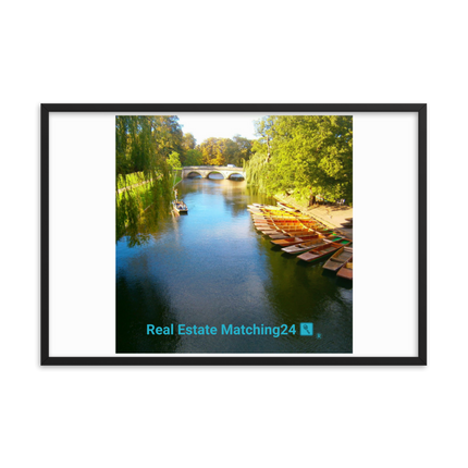 Beautiful Nature Framed photo paper poster with realestatematching24 with key Logo