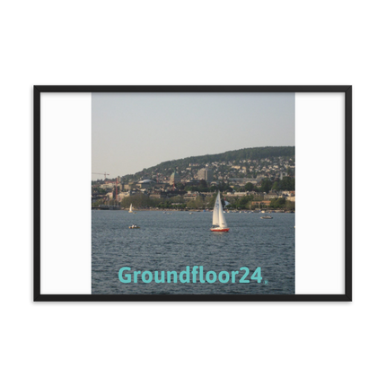 Beautiful River & Hills Sinari Framed photo paper poster with Groundfloor24 without House Logo