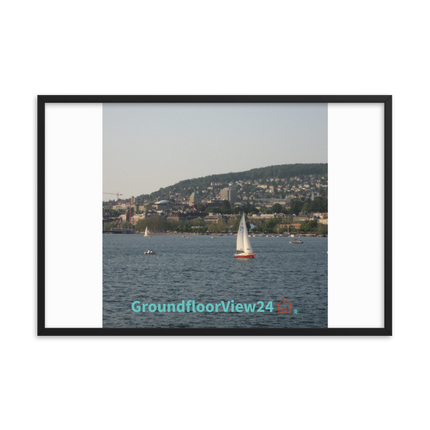 Beautiful River & Hills Sinari Framed photo paper poster with groundfloorview24 with House Logo