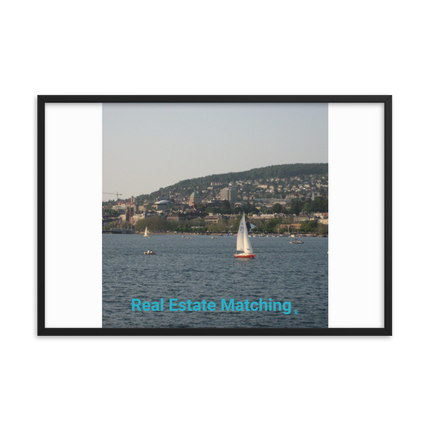Beautiful River & Hills Sinari Framed photo paper poster with realestatematching without key Logo