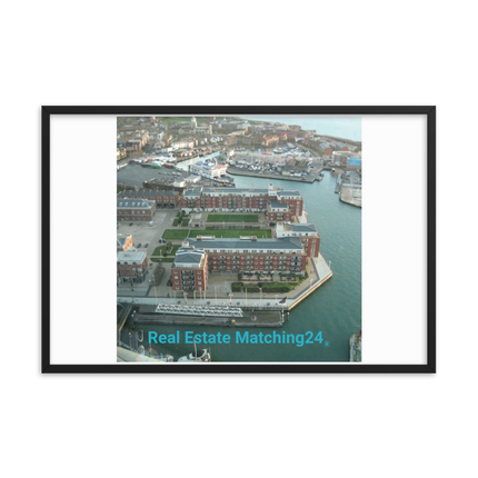 Nice City Framed photo paper poster with realestatematching24 without key Logo