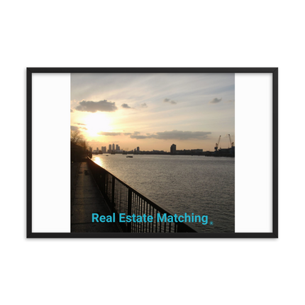 Awesome River View Framed photo paper poster with realestatematching without key Logo