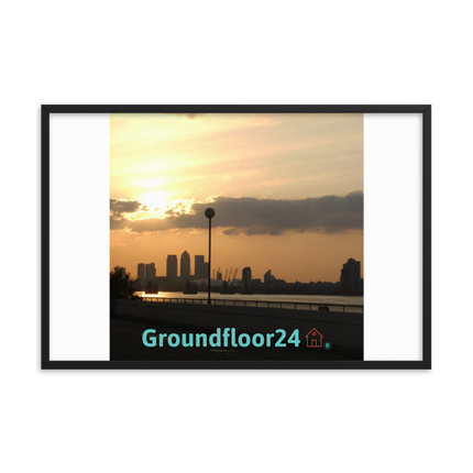 Majestic Sunset Framed photo paper poster with Groundfloor24 with House Logo