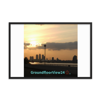 Majestic Sunset Framed photo paper poster with groundfloorview24 with House Logo