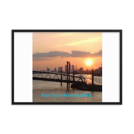 Evening Glow Framed photo paper poster with realestatematching24 with key Logo