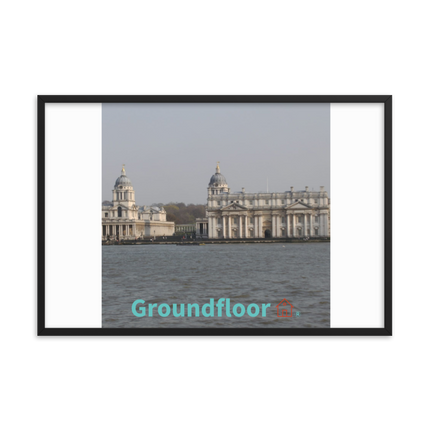 Riverside Beauty Framed photo paper poster with Groundfloor with House Logo