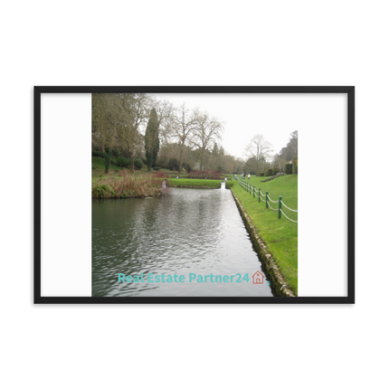 Lakeside Beauty Framed photo paper poster with realestatepartner24 with house Logo