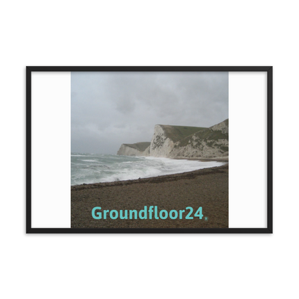 Waves and Sand Framed photo paper poster with Groundfloor24 without House Logo