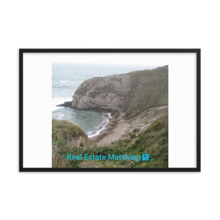 Sea & Hills Framed photo paper poster with realestatematching with key Logo