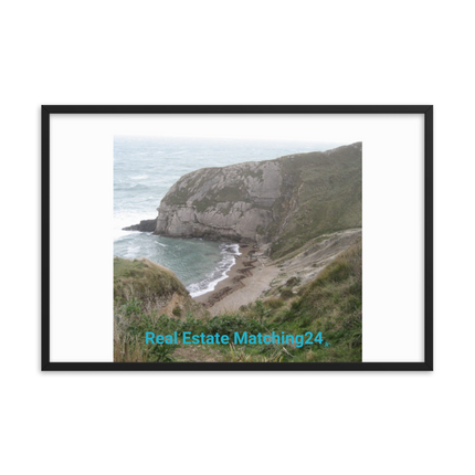 Sea & Hills Framed photo paper poster with realestatematching24 without key Logo