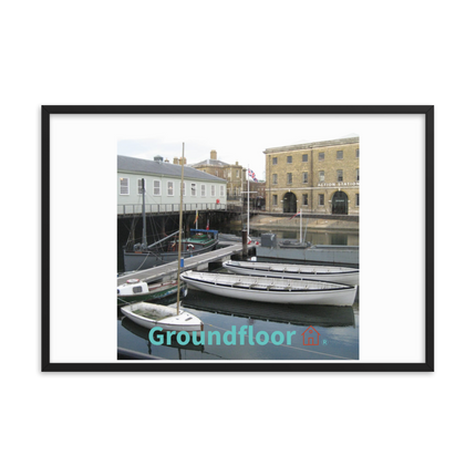Boat on Water Framed photo paper poster with Groundfloor with House Logo