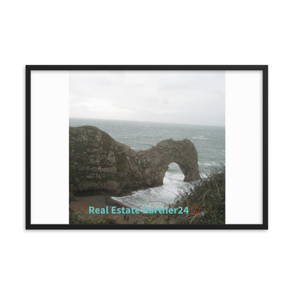 Coastal Escape Framed photo paper poster with realestatepartner24 with house Logo