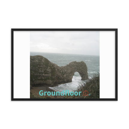 Coastal Escape Framed photo paper poster with Groundfloor with House Logo