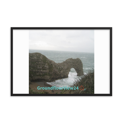 Coastal Escape Framed photo paper poster with groundfloorview24 with House Logo