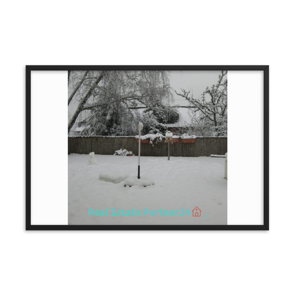 Winter Wonderland Framed photo paper poster with realestatepartner24 with house Logo