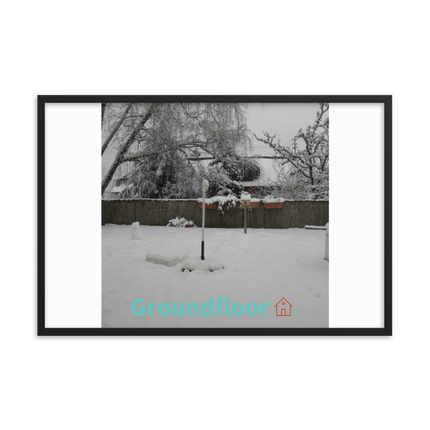 Winter Wonderland Framed photo paper poster with Groundfloor with House Logo