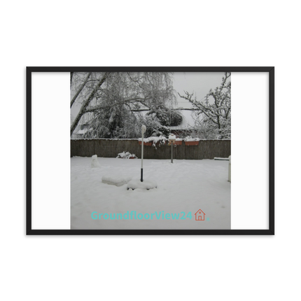 Winter Wonderland Framed photo paper poster with groundfloorview24 with House Logo