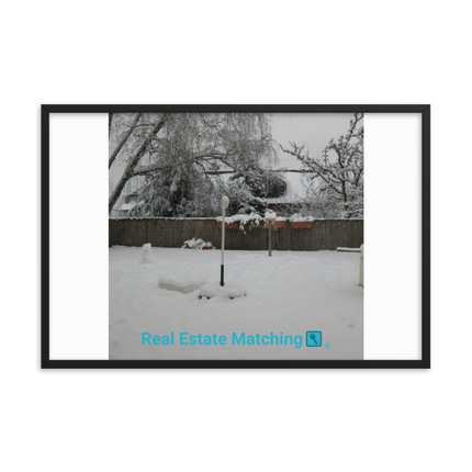 Winter Wonderland Framed photo paper poster with realestatematching with key Logo