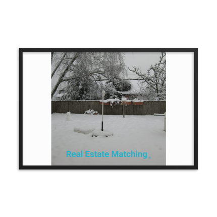 Winter Wonderland Framed photo paper poster with realestatematching without key Logo