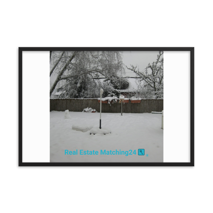 Winter Wonderland Framed photo paper poster with realestatematching24 with key Logo