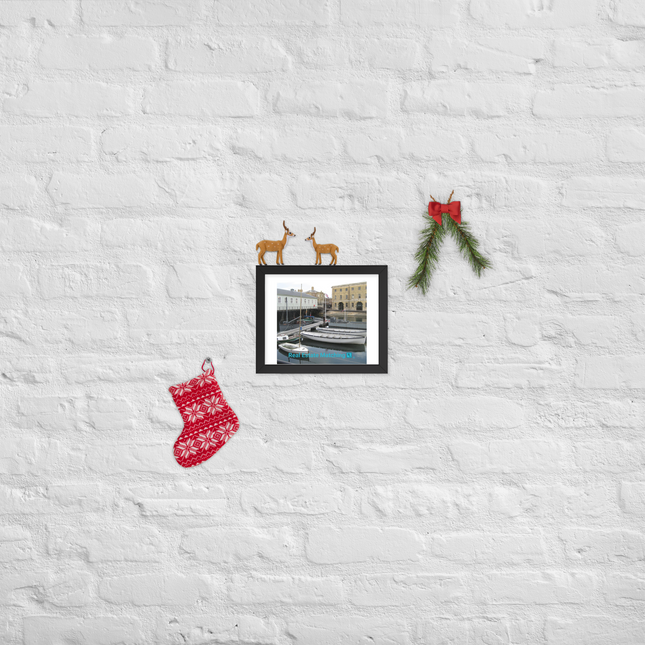 Boat on Water Framed photo paper poster with realestatematching with key Logo