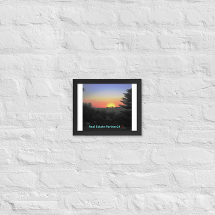 Beautiful Sunset Sinari Framed photo paper poster with realestatepartner24 with house Logo