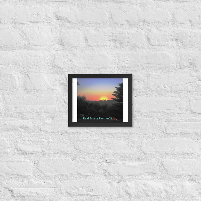 Beautiful Sunset Sinari Framed photo paper poster with realestatepartner24 with house Logo