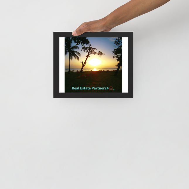 Beautiful Sea View Framed photo paper poster with realestatepartner24 with house Logo
