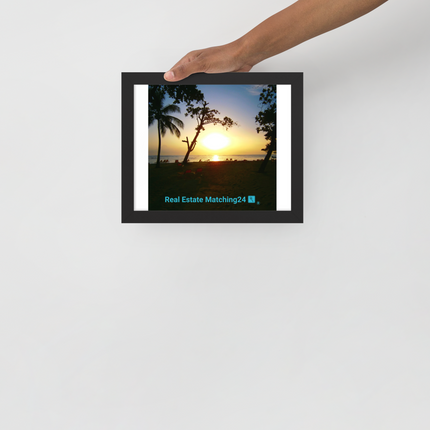 Beautiful Sea View Framed photo paper poster with realestatematching24 with key Logo