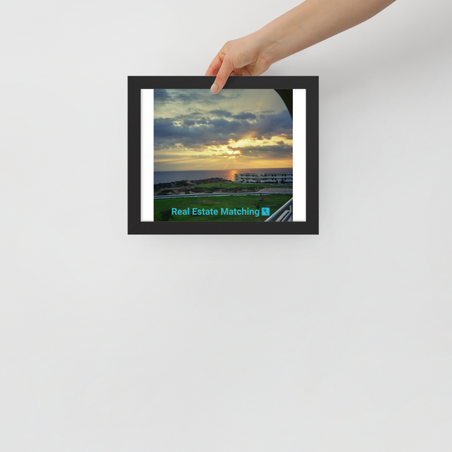 Natural View Framed photo paper poster with realestatematching with key Logo