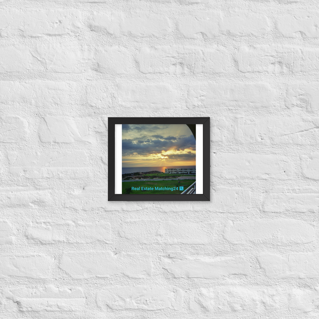 Natural View Framed photo paper poster with realestatematching24 with key Logo