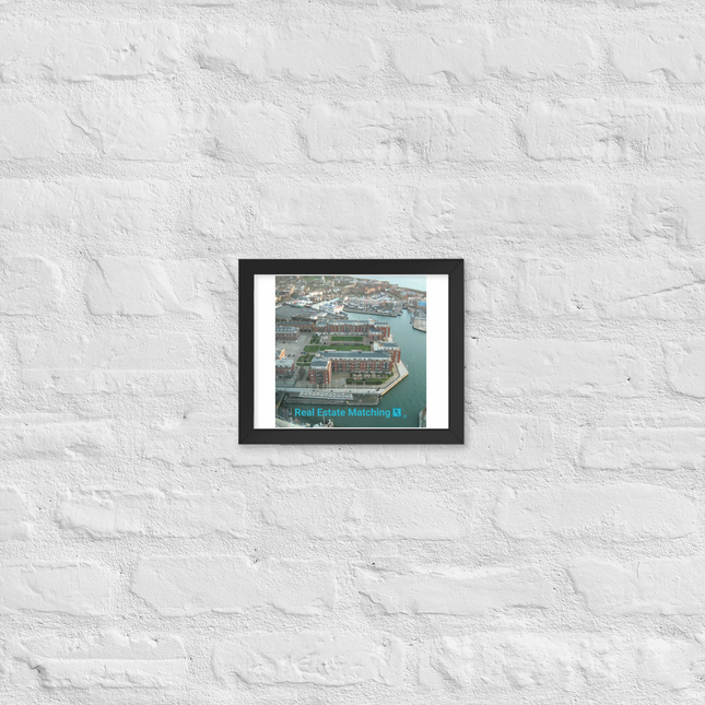 Nice City Framed photo paper poster with realestatematching with key Logo