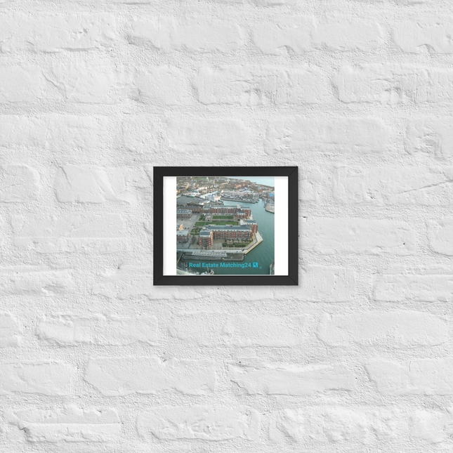 Nice City Framed photo paper poster with realestatematching24 with key Logo