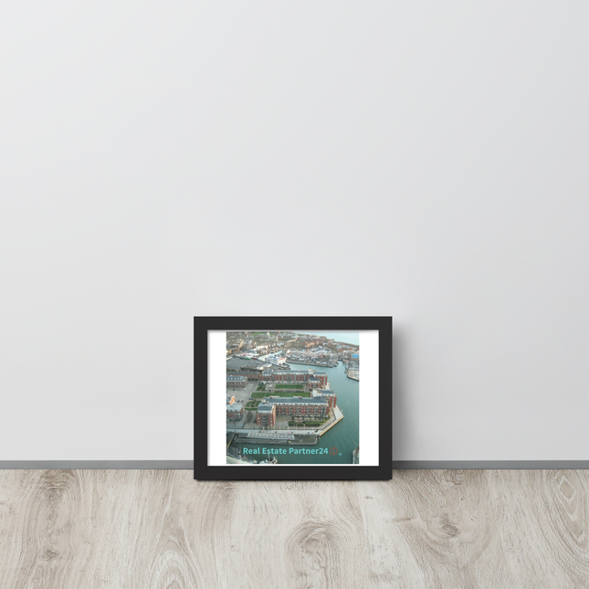 Nice City Framed photo paper poster with realestatepartner24 with house Logo