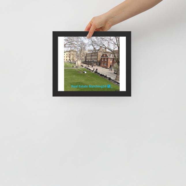 Beautiful Park Framed photo paper poster with realestatematching24 with key Logo