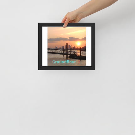 Evening Glow Framed photo paper poster with Groundfloor with House Logo
