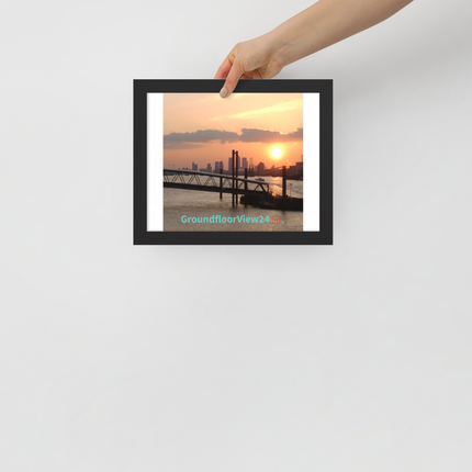 Evening Glow Framed photo paper poster with realestatematching with key Logo