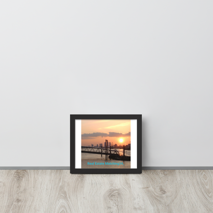 Evening Glow Framed photo paper poster with realestatematching24 without key Logo